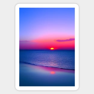 STUNNING PURPLE AND ORANGE OCEAN SUNSET Sticker